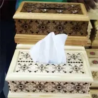 Handmade Tissue Box Made From Decorted Wood