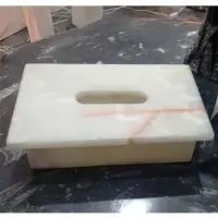 Handmade Carved Fossil Marble Tissue Box