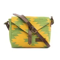 Yellow Green Cotton Sling Bag