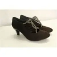 Black and silver velvet heels