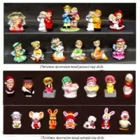 Tiny clay figurines for chritsmas decoration