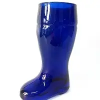 Beer Boot Glass Blue