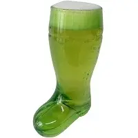 Beer Boot Glass Green