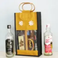 Jute Wine Bags 2 Bottles