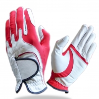 Golf Glove With Mixed Red And White Colors
