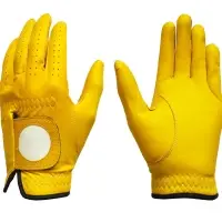 Golf Glove Full Leather Color Yellow