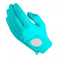 Golf Glove Full Leather Color Blue Cyan