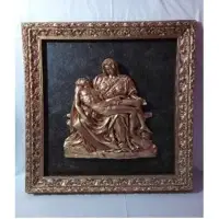 Pieta CT Copper Statue With Frame