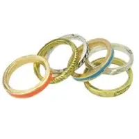 Multicolor Textured Ring Pack