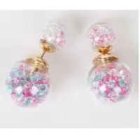 Ball Faceted Stone Embellishment Earrings