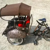 Miniature Bicycle Metal Yogyakarta Becak