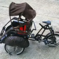 Miniature Bicycle Metal Material East Java Becak