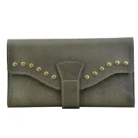 100% Genuine Leather Grey Colored Ladies Wallet
