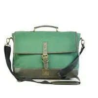 Canvas With Leather Trim Unisex Laptop Bag