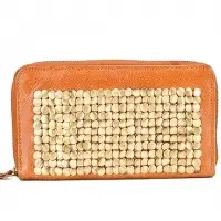 Tan Colored Genuine Leather Ladies Wallet