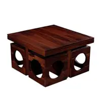 Plane Coffee Table With Stereo Stools