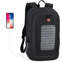 Solar Powered Backpack With USB Charging Port