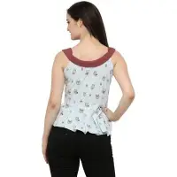 Elegore Women Blue Printed Peplum Top