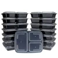 3 Compartment Meal Prep Container Boxes (39 Oz.)