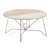 Iron And Wooden Coffee Table