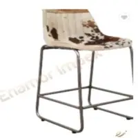 Bar Chair With Iron Frame And Leather Finish