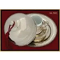 Embroidered silver plated turkish coffee set