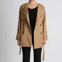 Half Gun Flap Collarless Jacket
