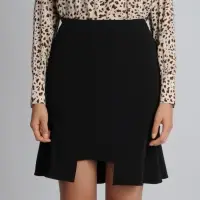 Hemline Cut-Out Flare Skirt