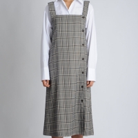 Button Detail Check Dress