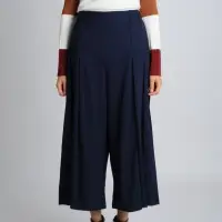 Pleated Side Wide Slacks