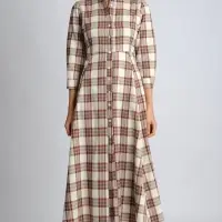 Check Pattern Long Dress