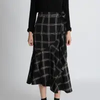 Check Wrap Skirt