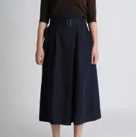 Square Belt Flare Skirt