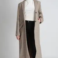 Two Button Check Long Jacket