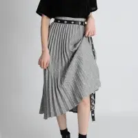 Accordion Skirt & Hole Stud Belt