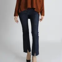Cut Out Hemline Denim Pants