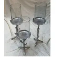 Pillar Holder With Glass