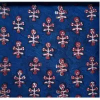 Indigo Woodblock Printing Fabric