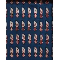 Indigo Woodblock Printing Fabric