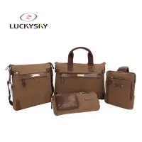 Canvas Bag With Leather Trim For Men