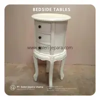 Round Nighstand With Three Drawers
