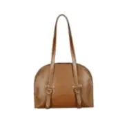 D-Shaped Brown Shoulder Bag