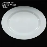 Crystal 11" White Meal Plate