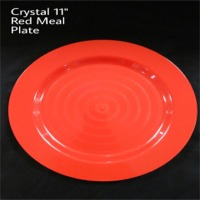 Crystal 11" Red Meal Plate