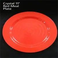 Crystal 11" Red Meal Plate