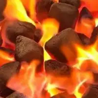 Coconut Charcoal - Pillow Briquettes Burning