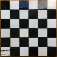 48x48 Black And White Natural Stone Mosaic
