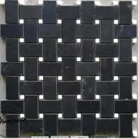 Chip 23x46mm Black Weave Stone Mosaic