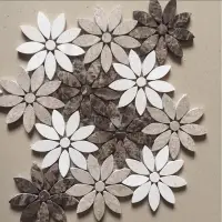 Interior Tiles Stone Mosaic Flower Tiles