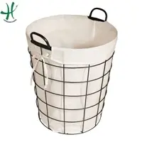 Roundmetal Basket Laundry Hampler